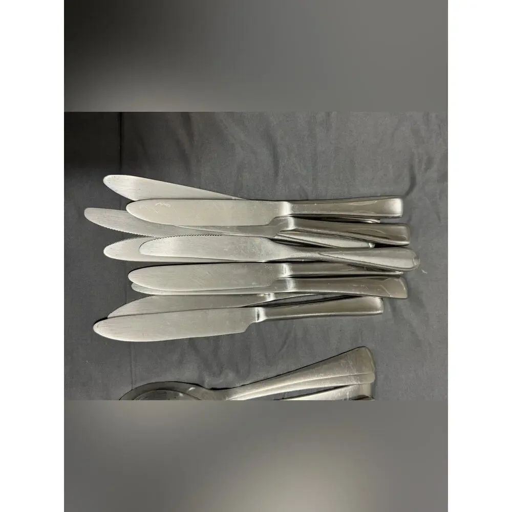 28 Pc Vintage Teardrop Flatware Set Stainless Silverware Service 7+